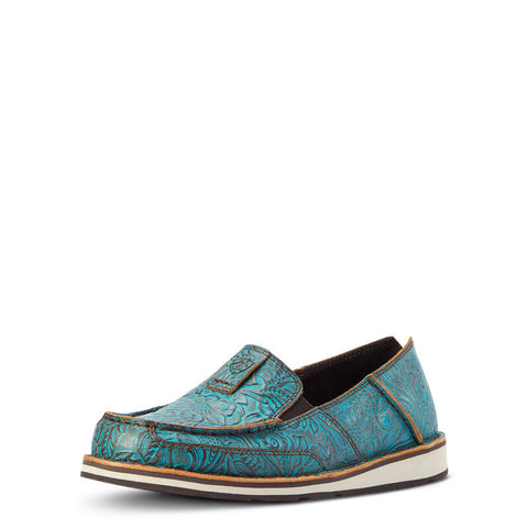 Ariat Cruiser Brushed Turquoise Floral Emboss Slip-On Shoes