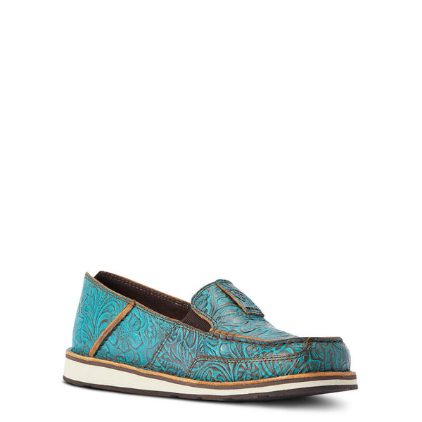Ariat Cruiser Brushed Turquoise Floral Emboss Slip-On Shoes