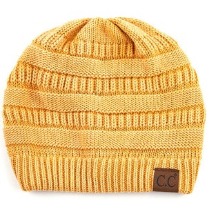 C.C Cotton Stone Washed Ribbed Beanie