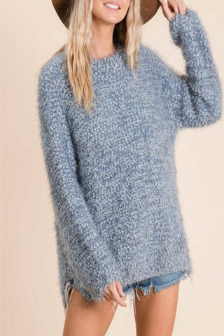 Pretty Fuzzy Pom-Pom Sweater
