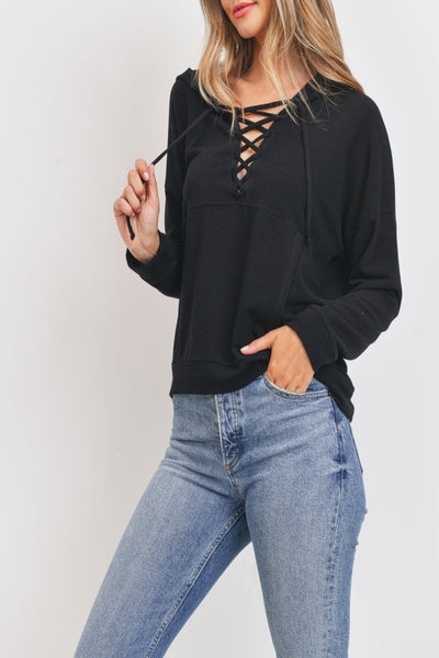 Be Happy Lace-Up Hoodie