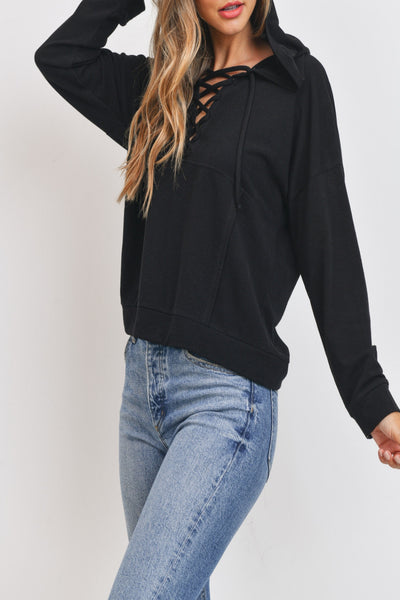 Be Happy Lace-Up Hoodie