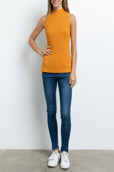 Take Your Time Micro Ribbed Mock Neck Top