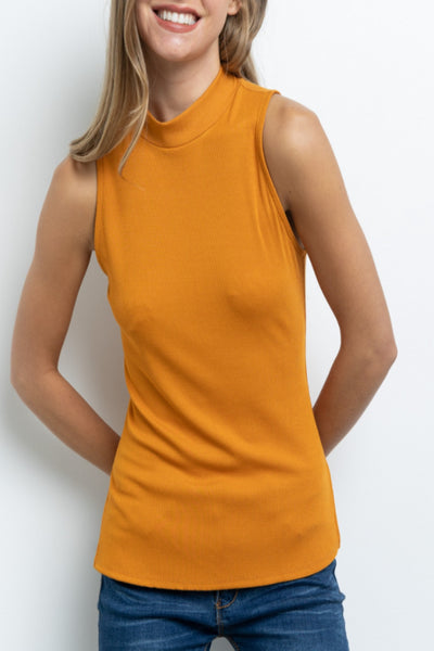 Take Your Time Micro Ribbed Mock Neck Top