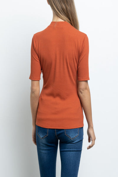 We’ll Meet Again Micro Ribbed Mock Neck Top