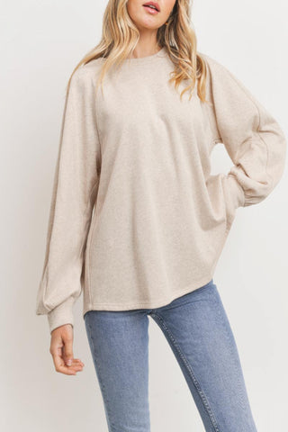 Need To Know Heather Raglan Sweatshirt
