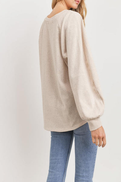 Need To Know Heather Raglan Sweatshirt