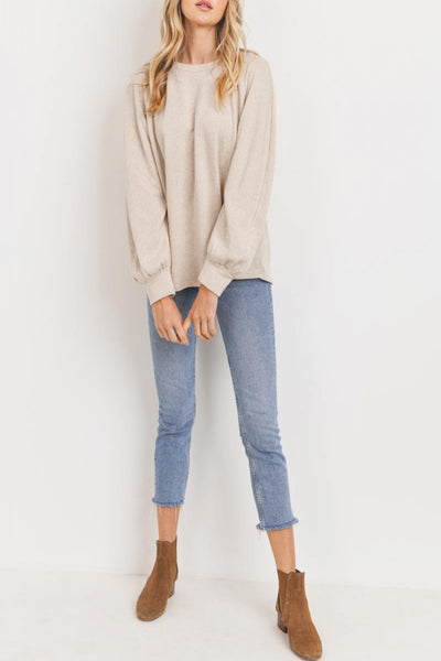 Need To Know Heather Raglan Sweatshirt