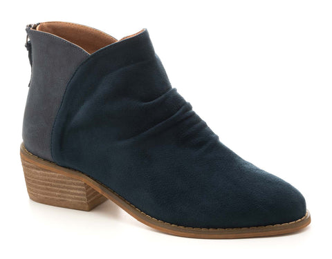 Sis Ruched Suede Ankle Booties