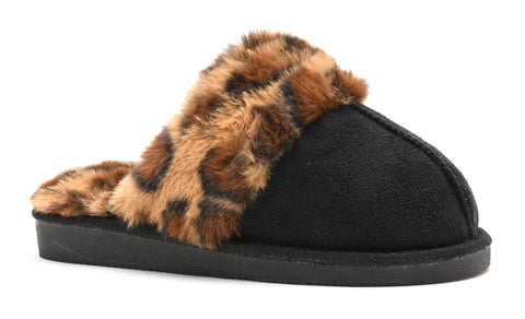 Snooze Leopard Print Youth Slippers