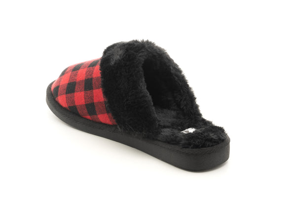 Snooze Red Plaid Slipper