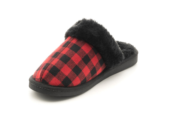 Snooze Red Plaid Slipper