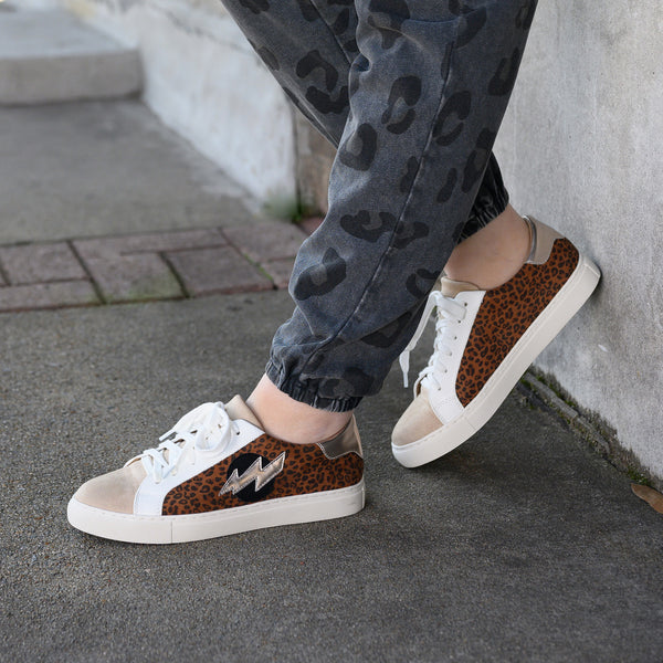 Bolt Leopard Print Sneakers