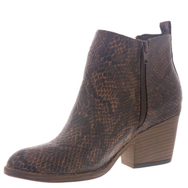 Tombstone Snake Print Ankle Bootie