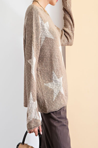 Star Gaze Star Pattern Knit Sweater