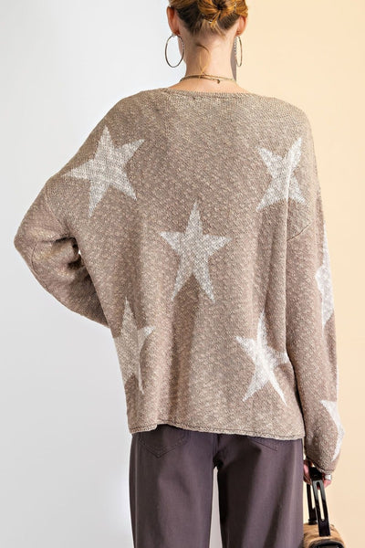 Star Gaze Star Pattern Knit Sweater