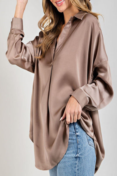 Day By Day Tab Collar Blouse