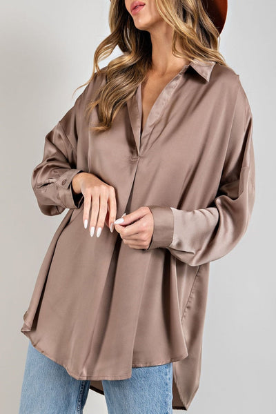 Day By Day Tab Collar Blouse