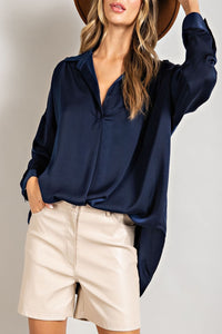 Day By Day Tab Collar Blouse