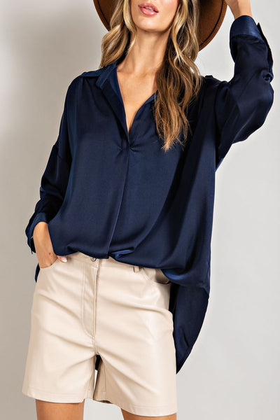 Day By Day Tab Collar Blouse