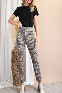Autumn Leaves Check Slim Leg Pants