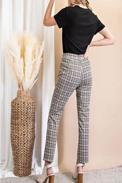 Autumn Leaves Check Slim Leg Pants