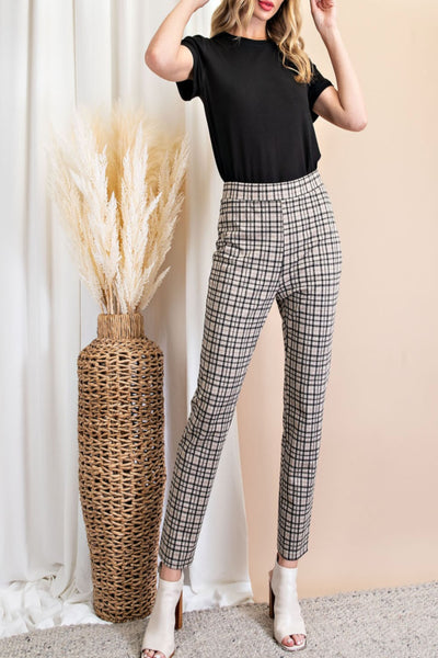 Autumn Leaves Check Slim Leg Pants