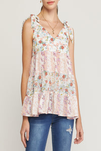 As It Was Floral Print Babydoll Top