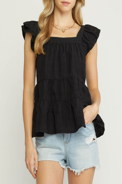 Falling For You Solid Textured Top