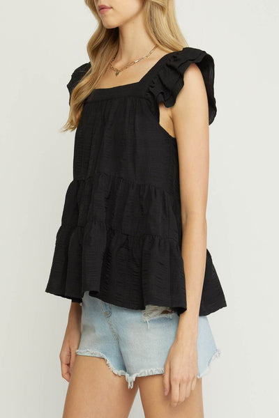 Falling For You Solid Textured Top