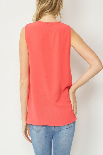 Loving Is Easy Crinkle Fabric Sleeveless Top