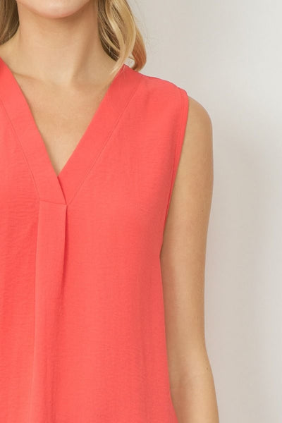 Loving Is Easy Crinkle Fabric Sleeveless Top