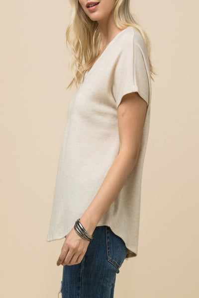 V-Neck Zipper Top