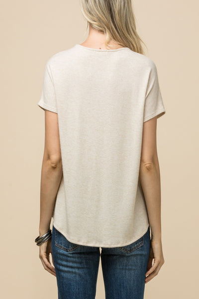 V-Neck Zipper Top