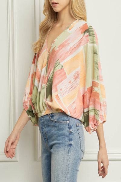 Watermelon Sugar Printed Surplice Top