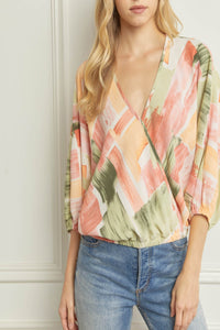 Watermelon Sugar Printed Surplice Top