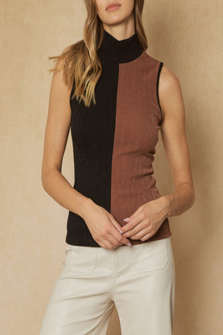 Superstition Colorblock High Neck Top