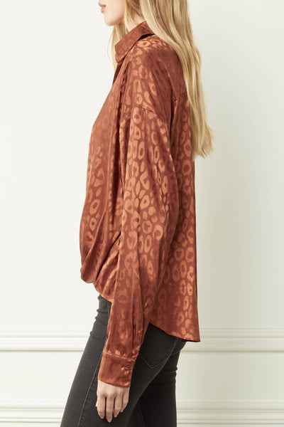 Concrete Jungle Satin Leopard Print Top