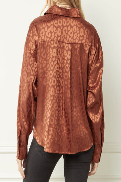 Concrete Jungle Satin Leopard Print Top