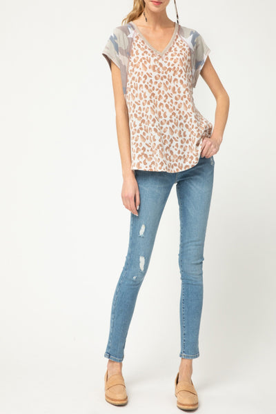 Leopard Waffle-Knit Top