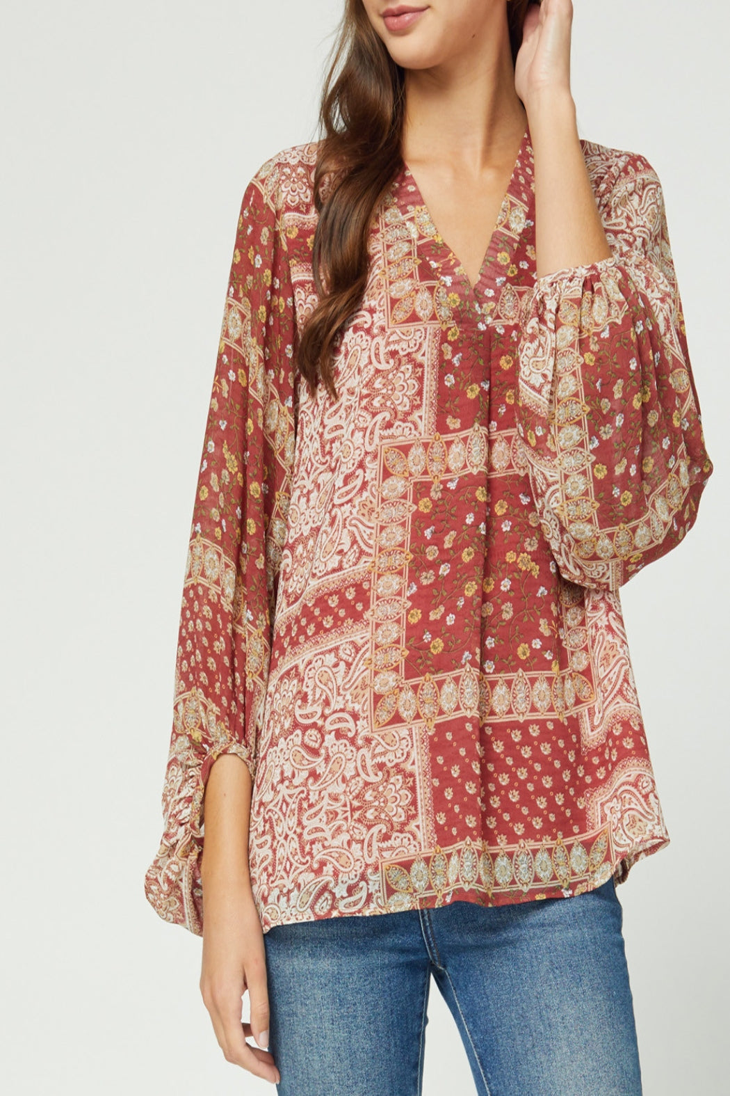 With Love Paisley Print Top