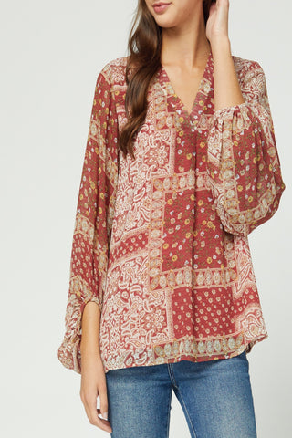 With Love Paisley Print Top