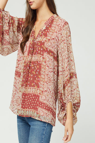 With Love Paisley Print Top