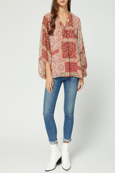 With Love Paisley Print Top