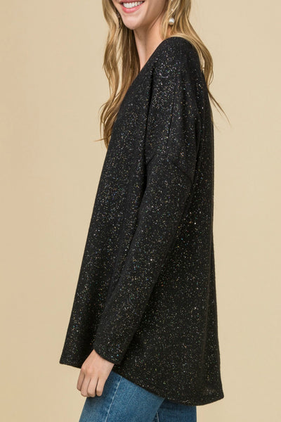 Tell Me About It Metallic Speckled Top