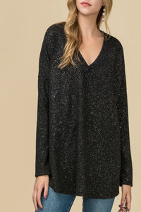 Tell Me About It Metallic Speckled Top