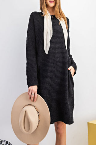 Wrap Me Up Ribbed Sweater Dress