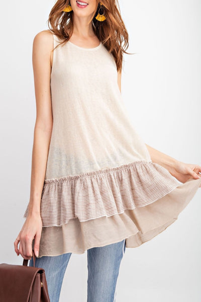 Brightside Double Ruffle Tunic Top