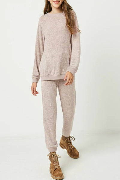 Sunset Heathered Brushed Knit Top