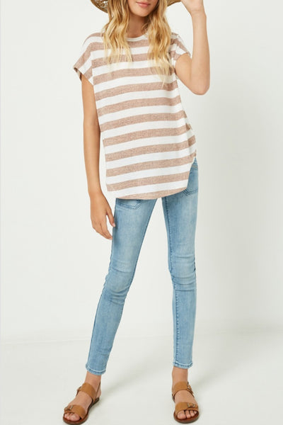 Count On Me Heathered Stripe Knit Top